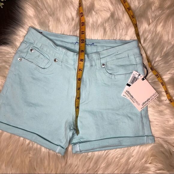 7 for all mans kind girls mint denim shorts sz 14 - Picture 7 of 7